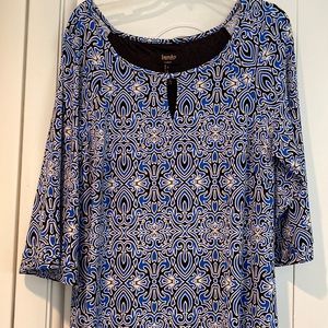 Laundry dress blue, black and white design